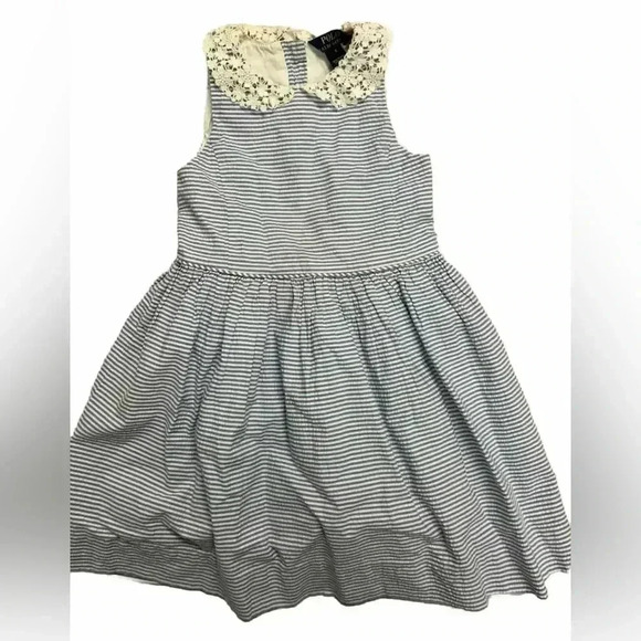 Girls Polo Ralph Lauren Formal Blue Seersucker Spring Or Summer Dress Size 4 - Picture 1 of 6
